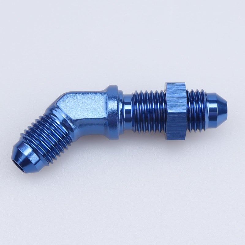 AC PERFORMANCE -3 AN Male Flare 45 Degree Bulkhead Fitting Adapter Aluminum Black with AN3 Nut - Image 4